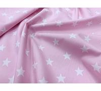 Rose & Hubble White Stars on Pale Pink Background - 100% Cotton Fabric - 110 cm Wide (CP0083PALEPINK)