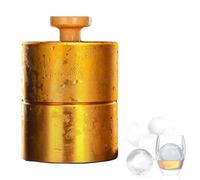 Rose Ice Maker, Ice Ball Press,Quick Compression,Sphere Ice Molds, No Power Required, Thermally Conductive,for Whiskey, Cocktail, Party Holiday, Gold Sphere-80mm