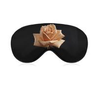 Rose in Dark Color Sleep Mask Light Blocking Eye Cover Polyester Eye Mask with Elastic Strap Blindfold for Side Sleeper Sleeping Masks Face Hugging for Women Men Travel