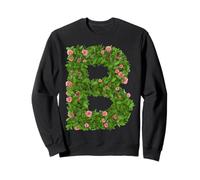 Rose Initial Alphabet Floral Letter B Botanical Greenery Art Sweatshirt