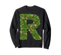 Rose Initial Alphabet Floral Letter B Botanical Greenery Art Sweatshirt