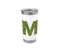 Rose Initial Alphabet Floral Letter M Botanical Greenery Art Stainless Steel Insulated Tumbler