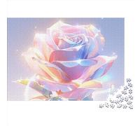 Rose Jigsaw Puzzle 300 Pieces Flowe Plant for Adults Fun Toy Intellectual Game Decoration Education Game Stress Relief Toy Relaxation and Intelligence 300pcs (40x28cm)