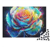 Rose Jigsaw Puzzle Prism Bloom 1000 Piece Recycled Cardboard Rainy Day Quiet Time Hobby for Adults Teenagers Enthusiasts Beginners 38x26cm/1000pcs