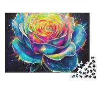 Rose Jigsaw Puzzle Rainbow Bloom 1000pc Sturdy Matte Finish Cardboard Home Leisure Quiet Time Hobby for Adults Couples Teenagers Family 70x50cm/1000pcs