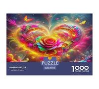 Rose Jigsaws for Adults Challenging Puzzle Games The Impossible Challenge 1000 Piece Difficult Hard Jigsaw Puzzles for Man And Woman with Letters on Back 70x50cm/1000pcs