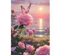 Rose Lake Jigsaw Puzzles for Adults 500 Pieces, Adult jigsaw Puzzle 500 pieces Pink, Challenging Brainteaser with Alphabet Backing, Eco-friendly Dust-Free, Home Wall Decor Gift
