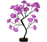 Rose Lamp Usb Night Light With Soft Led Glow For Bedroom Decor Romantic Flower Shape Desk Lamp In Red Yellow Pink Purple Colors For Bedside Table Ambiance Creating Present Idea(Purple)