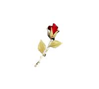 Rose Lapel Pin for Women Men Red Floral Flower Brooch Pin Flower Boutonniere Pins for Party Business Wedding Suit, Metal, no gemstone