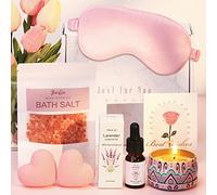 Rose & Lavender Pamper Hampers For Women, Relaxation Spa Gift Set Mother Birthday Pamper Gifts For Her Self Care Gift Set Mum Bath Gift Set Girls Pamper Kit Care Package For Women Hug in A Box Gift