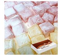 Rose & Lemon Turkish Delight Traditional Candy Pick n Mix Sweets with Gift Box - Perfect for Gifts & Special Party Occasions (1Kg)