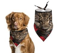 Rose Leopard Easter Dog Bandanas for Small Medium Large Dogs,Cat Dogs,Pet Scarf - Polyester Cute Bibs.Triangle Pet Scarf for Puppy Pet,Personalized Birthday/Party Fun Idea Gift