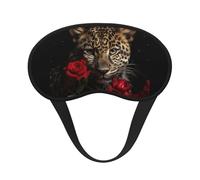 Rose Leopard Sleep Mask for Side Sleeper Eye Mask for Sleeping Light Blocking Soft Breathable Sleep Eye Mask for Women Men Adjustable Elastic Strap Travel Nap Blackout Eye Shade Cover