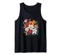 Rose, Lily, and Bird of Paradise Illustration Tank Top
