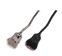 Rose Makeup Brush Set - Elegant Rose Flower Powder Brush and Blush with Soft Fluffy Nylon Bristles for Face & Nail Art Dust - Pink, 2pcs