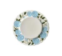 Rose Manor embossed plate ceramic underglaze breakfast dessert plate-blue