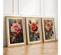 Rose Meditations Botanical Set of 3 Framed Wall Art Prints A1