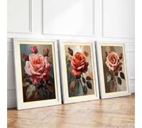 Rose Meditations Botanical Set of 3 Framed Wall Art Prints A1