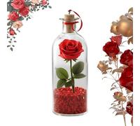 Rose Message in a Bottle, Valentine's Day Rose Message Bottle,Rosy Decor with Voice Recording,Romantic Valentine Keepsake Decor for Her Him Gift (A 1 PCS)
