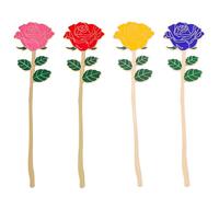 Rose Metal Bookmark Gift - an Elegant Floral Bookmark, a Durable and Stylish Reading Accessory. A Graceful Gift for Readers and Teachers, Perfect for Valentine's Day, Mother's Day (Rose 4pcs)