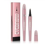 Rose Microblading Eyebrow Pencil,3D Waterproof, Magic Microblading Pen with 4 Fork Tips,Natural Contouring Waterproof and Liquid Eyebrow Pencil for Natural Make-Up (Dark Brown)