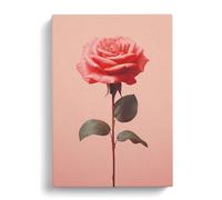 Rose Minimalism Art No.3 Canvas Print | Gallery Wrapped 30mm Frame Wall Art | 30x20 inches | Ready to Hang | Minimalist Floral Picture | Living Room Bedroom Lounge Office
