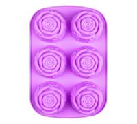 Rose Mold Silicone,Rose Fondant Mold - Flower Shape Large Ice Block Form, 6 Cavity, Dishwasher Safe for Chilled Cocktails, Whiskey, Homemade Juice