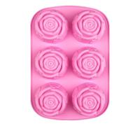 Rose Mold Silicone - Rose Mousse Cake Mold | Easy Release, 6 Cavity Ice Block Tray for Cocktails Juice Whiskey Jelly Chocolate
