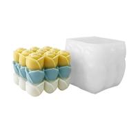 Rose Mould Made of Silicone, 3D Rose Cube Candle Making Accessories, Casting Mould for Flowers Made of Resin, for Plaster Ornaments Resin Crafts Home Decoration Family Friends Holiday Parties and