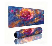 Rose Mouse Mat Music Mouse Pad Desk Mat 900x400x3mm, Table Mats, Soft Smooth Surface and Anti-Slip Rubber Base, Improved Precision and Speed, Desk Accessories for Men Macbook, PC, Laptop Office 0B-349