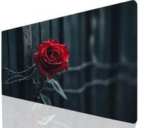 Rose Mouse Pad Large Mouse Mat Red XXL 600 x 400 mm Gaming Keyboard Lmproved Precision and Speed, Mousepad With Stitched Edge Anti-Slip, Desk Mat Waterproof Rubber, Desk Pad for Gaming Laptop a-1040
