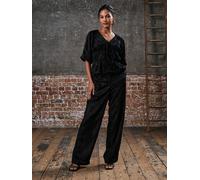 Rose & Nancy Women's Juniper Black Snake Velvet Trouser | Size: Small Rose & Nancy Black S