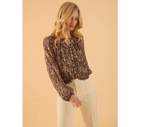 Rose & Nancy Women's Sienna Print Blouson Blouse in Light Brown | Size: Small Rose & Nancy Light Brown S