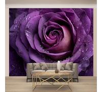 Rose Non-Woven 3D Muralpurple Simplicity Wallpaper Modern Art Photo Wall Murals 300X210Cm (Wxh), for Bedroom Living Room Tv Backdrop Hallway Hall Lounge
