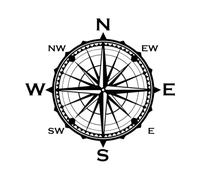Rose of Winds Arrows Nautical Compass Vinyl Art Sticker 42x44cm It Won't Fall Off Black