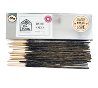 Rose Oud, 60g, Agarbatti Incense Sticks, Hand-Rolled Arabian Agarwood | Velvety Rose Blended with Deep Oud for a Rich, Warm Floral-Woody Aroma, Luxury, Premium, Natural