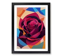 Rose Painting Patchwork Vol.1 Framed Wall Art Print, Ready to Hang Picture for Living Room Bedroom Home Office, Black A2 (48 x 66 cm)