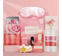 Rose Pamper Gift Set for Women, Luxury Bath and Spa Gift Box, Self Care Relaxation Gifts for Her, Birthday Gifts for Mum, Wife, Sister, Best Friend, Teacher and Colleague