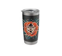 Rose Panther Thorn Traditional Tattoo Flash Stainless Steel Insulated Tumbler