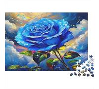 Rose Paper Giant Blue Rose in Cloudy Sky Jigsaw Puzzle for Kids 12+ Fun 38x26cm/1000pcs