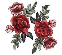 Rose Patch Embroidery 2Pcs Clothes Fix Patch Sewing Accessory Handcrafts Attachment Decorative Patch Embroidered Roses