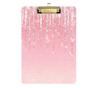 Rose Peach Glitter Speech Pathologist clipboard Standard Hole for 5th Grade Classroom Essentials for Teachers Size 9 x 12 Gold
