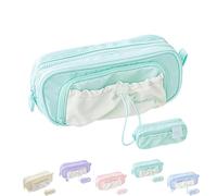 Rose Pencil Case Large Capacity Drawstring Multi-Pocket Pencils Cases Waterproof, Soft Counting Stars Series PencilCase (C)