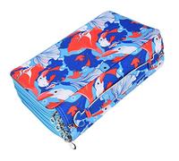 Rose Pencil Case Lightweight Durable 100 Slots for Stationery Storage Students Oxford Cloth 13.0in (Blue)