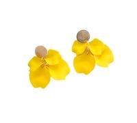 Rose Petal Dangle Earrings for Women Boho Petal Tassel Flower Earrings Statement Resin Floral Tassel Drop Earrings for Women Lady Valentine's Day Gift Jewelry, Metal, metal