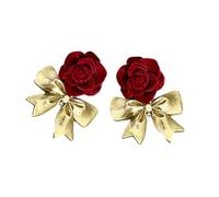 Rose Petal Earrings with Cubic Zirconia, Wearable Decoration for Trendy Women Looking for a Unique Vintage Look Stud Earrings French Style