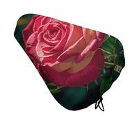 Rose Petal Waterproof Bike Seat Cushion with Drawstring for Women Men Soft Padded Bicycle Seat Cover for Comfort Wide Road Bike Saddles Universal Fit for Mountain Exercise