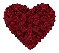 Rose Petals, 1200 Pcs Heart Shaped Fake Rose Petals, Valentine's Day Table Decorations, Romantic Wedding Decoration Beautiful Bedroom Decor, Wonderful Birthday Decoration (Dark Red)