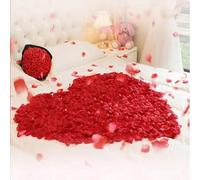Rose Petals for Bedroom, Artificial Rose Flowers, No-Taste Emulation Silk Rose Petals for Romantic Scenes Wedding Anniversary, birthday, Confession Decoration, Waterproof and Do Not Fade (500, Red)