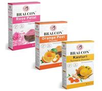 Rose Petals, Orange, Kasturi Haldi Powder Combo - 300g(100g x 3 Pack)| Rose Petal Powder, Orange Peel Powder, Kasturi Turmeric Powder for Face Beauty, Brightening & Glowing Skin